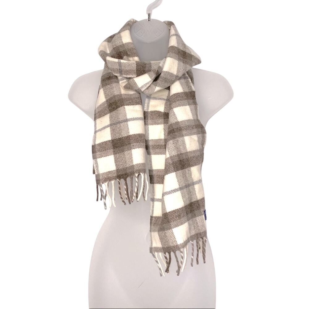 Faribault Plaid Neutrals Fringe Hem Scarf Vanilla Girl Winter